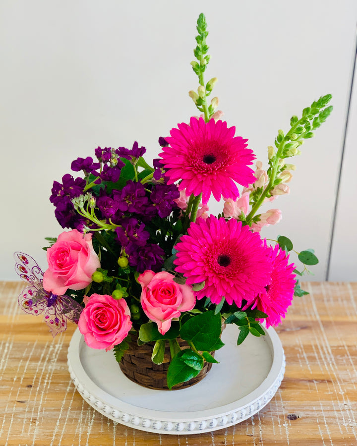 Summer Vibes Flower Basket Arrangement