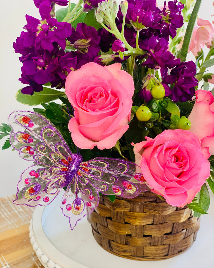 Summer Vibes Flower Basket Arrangement