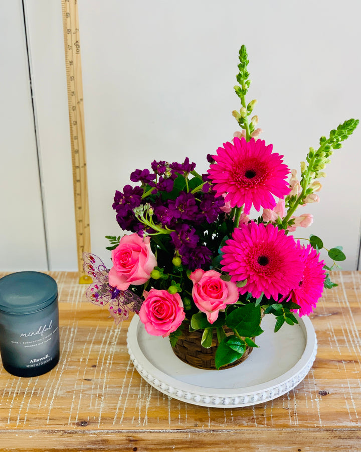 Summer Vibes Flower Basket Arrangement